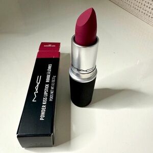 MAC POWDER KISS LIPSTICK, full size, in 305 burning love